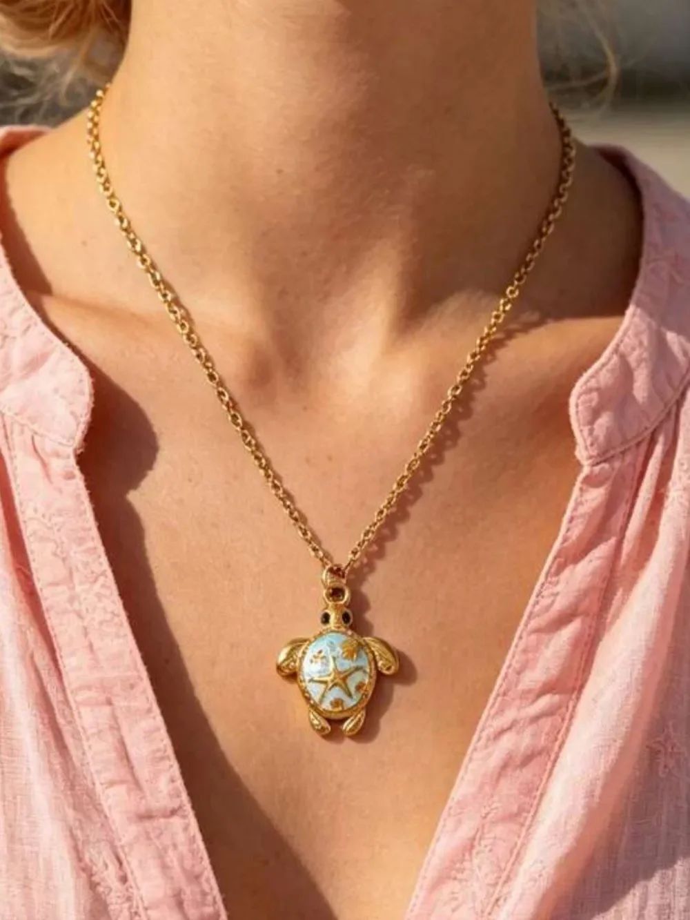 Turtle Pendant Necklace S1456